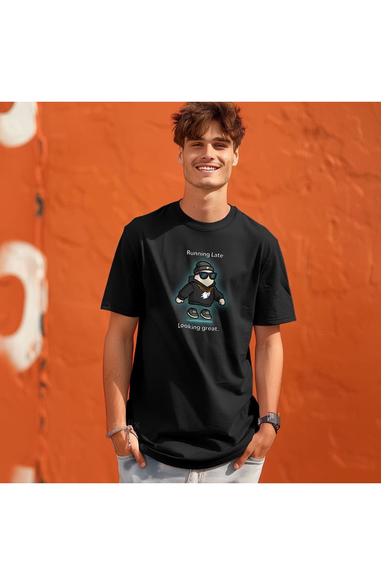 Dalix Mens Running Late Tee, Alternate, color, Black