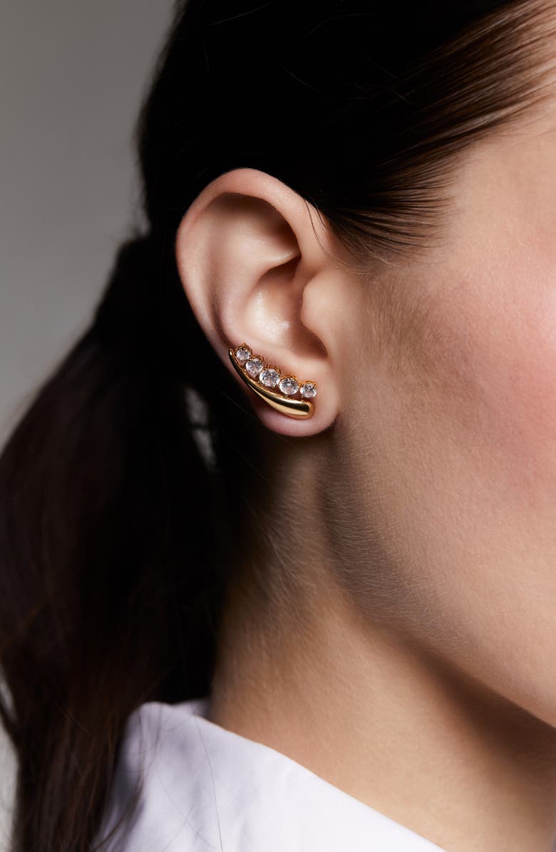 Nadri Phenom Ear Climbers, Alternate, color, Gold