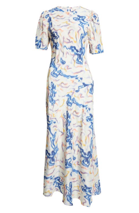 Samar Abstract Print Silk Dress