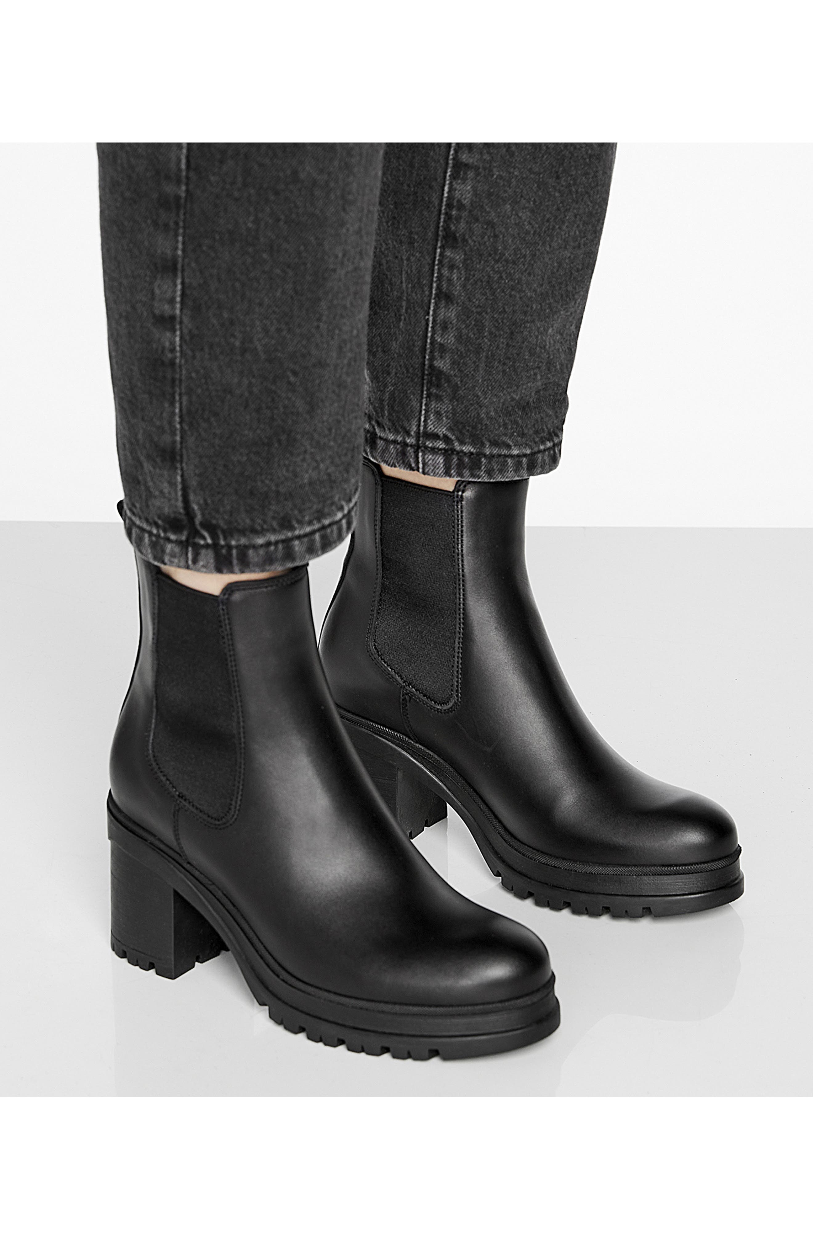 La Canadienne Paxton Waterproof Platform Chelsea Boot, Alternate, color, Black Leather