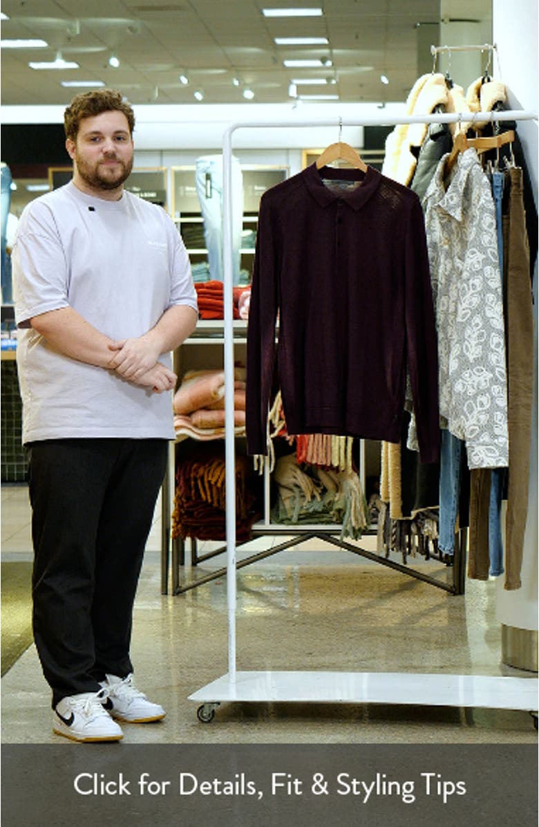 Gustave Long Sleeve Wool Blend Polo Sweater, sales video thumbnail