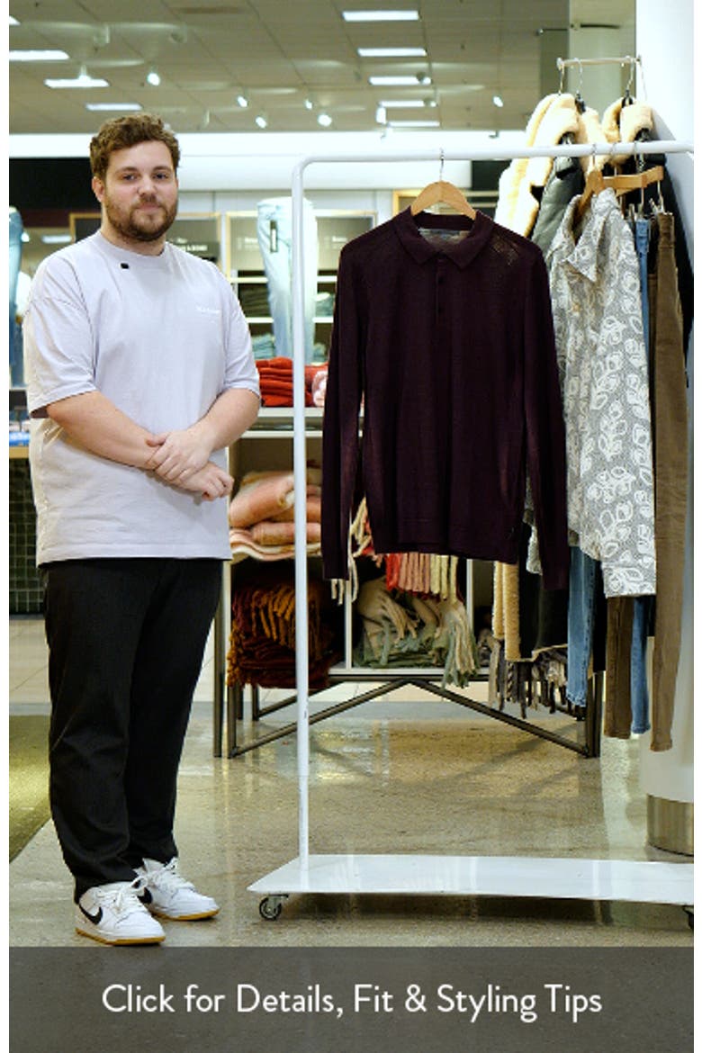 Gustave Long Sleeve Wool Blend Polo Sweater video