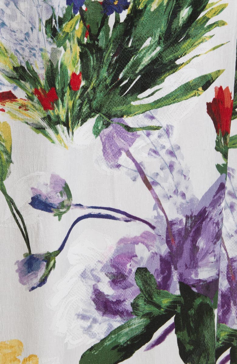 Alice + Olivia Clarine Floral Wrap Midi Dress, Alternate, color, 