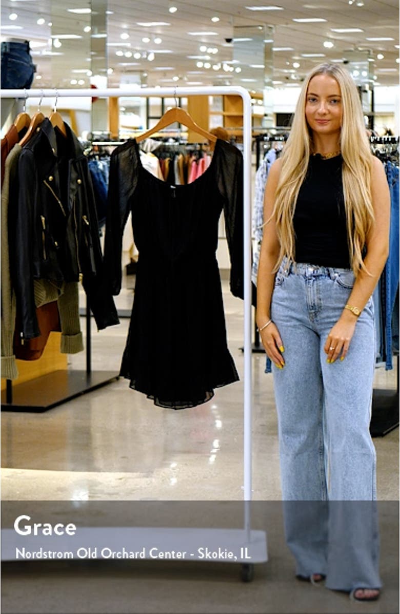 Metallic Off the Shoulder Long Sleeve Minidress, sales video thumbnail