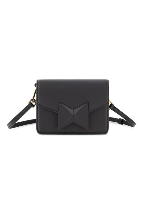 Mac Duggal Mini Leather Gold Strap Crossbody Bag in Black at Nordstrom