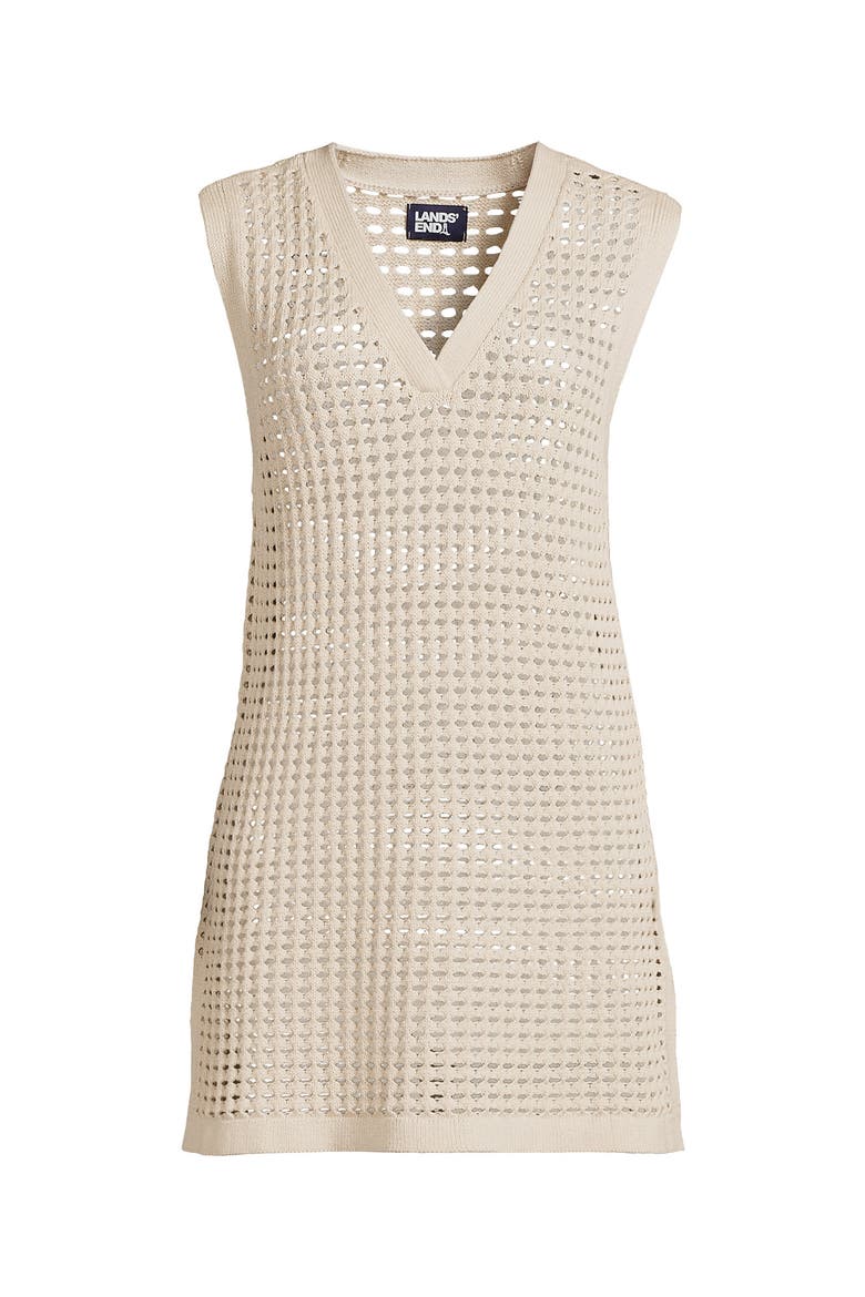 Plus Size Open Knit Cover-up Dress, Alternate, color, Washed Sand