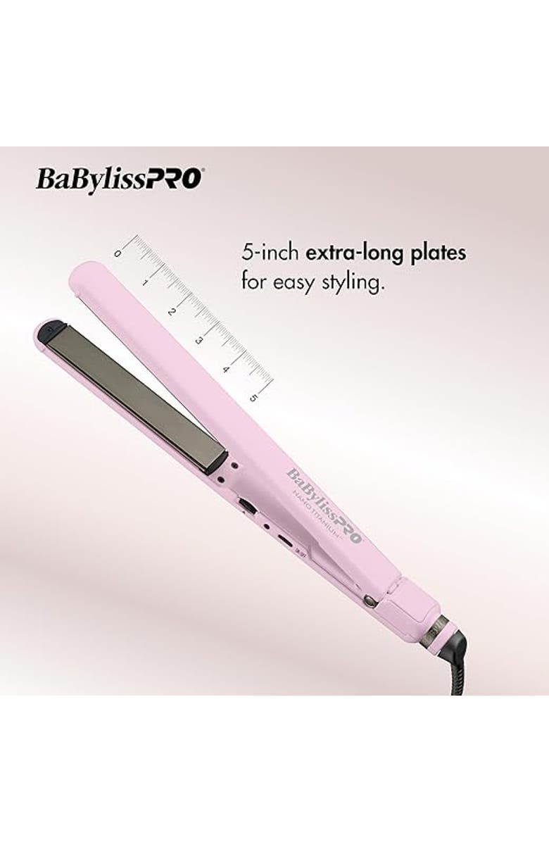 BaBylissPRO Nano Titanium Limited Edition 1" Ultra-Thin Flat Iron, Alternate, color, Pink