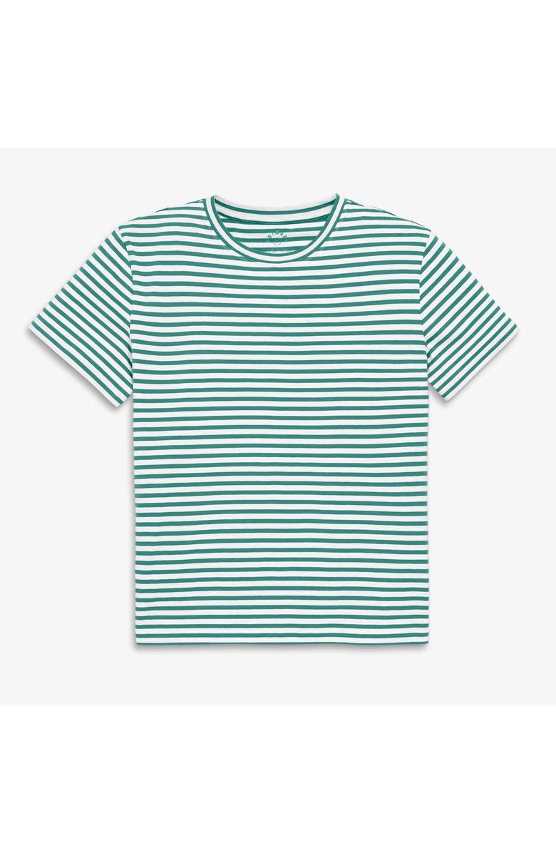 Primary Adult Easy Crewneck Stripe Tee, Alternate, color, Sunwashed Teal White Stripe