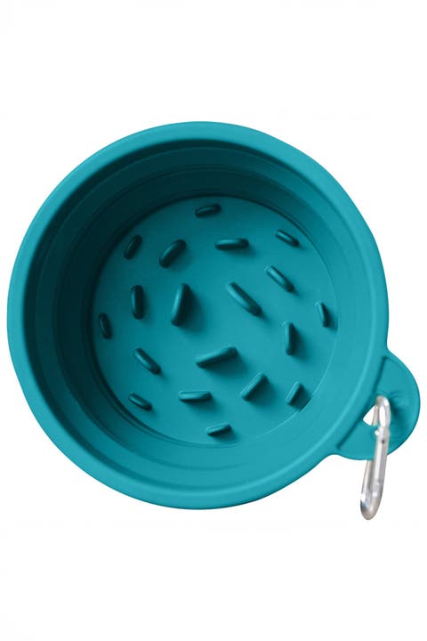 Slow-Feeding, BPA-Free Silicone Travel Dog Bowl