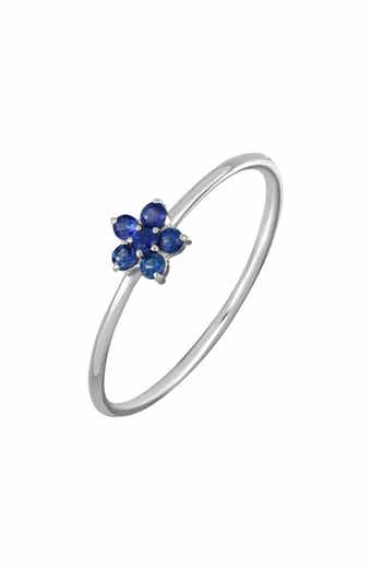 Bony Levy El Mar 18K White Gold Sapphire Flower Stackable Ring