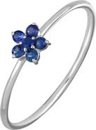Bony Levy El Mar 18K White Gold Sapphire Flower Stackable Ring