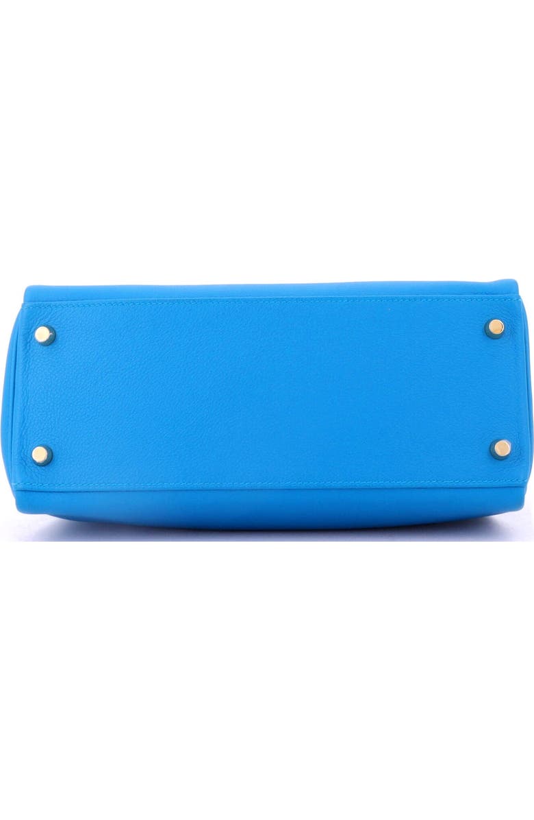 Pre-Owned Hermes Kelly Handbag Blue Evercolor with Gold Hardware 28, Alternate, color,