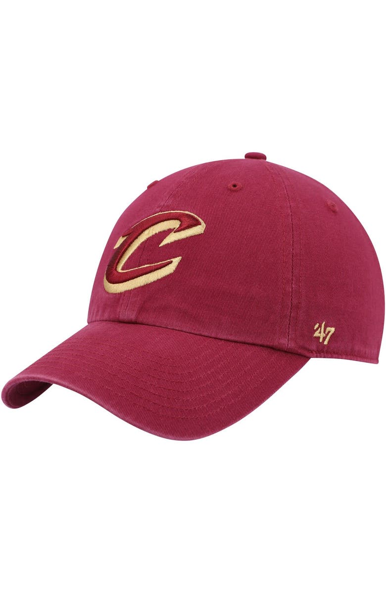 '47 Men's '47 Wine Cleveland Cavaliers Team Logo Clean Up Adjustable Hat, Main, color, Red