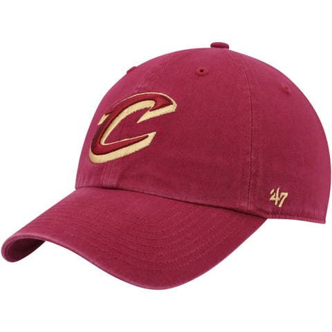 Men's '47 Wine Cleveland Cavaliers Team Logo Clean Up Adjustable Hat