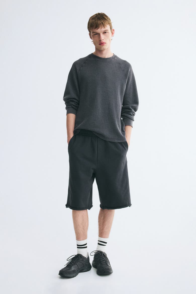 Regular-Fit Waffled Shirt, Alternate, color, Dark gray