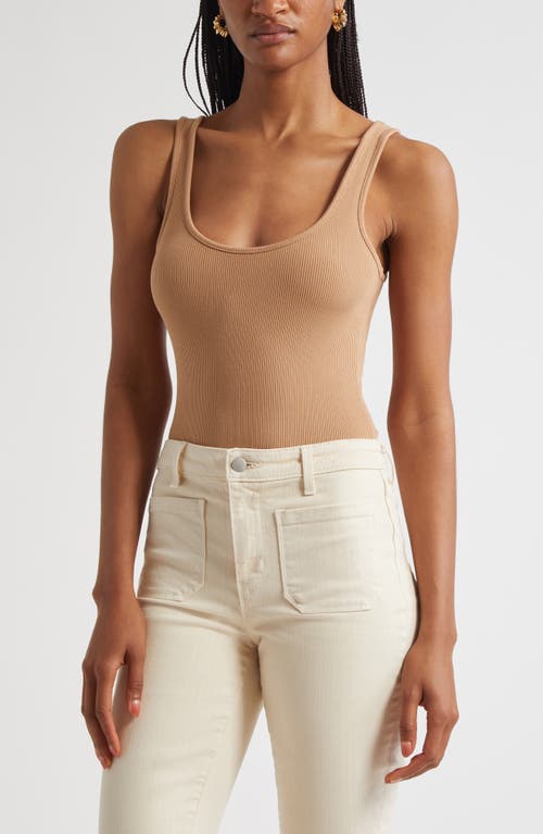 L Agence Adira Scoopneck Tank Top In Cappuccino In Nude