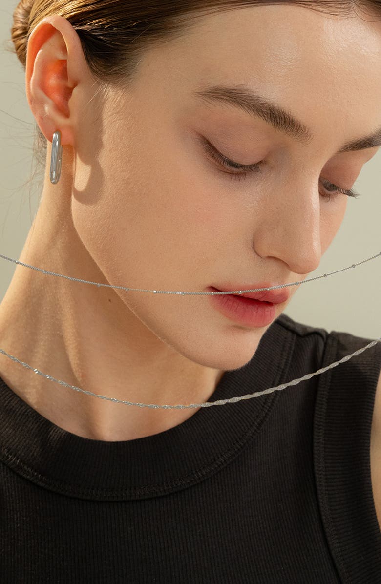 Bearfruit Jewelry Sterling Silver 18k Gold Plated Ashley Basic Chain Necklace, Alternate, color, Silver