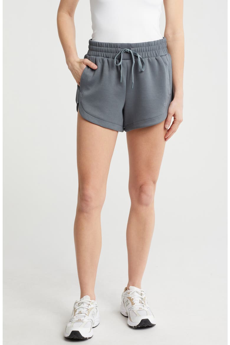 Scuba Knit Shorts, Main, color, TEAL
