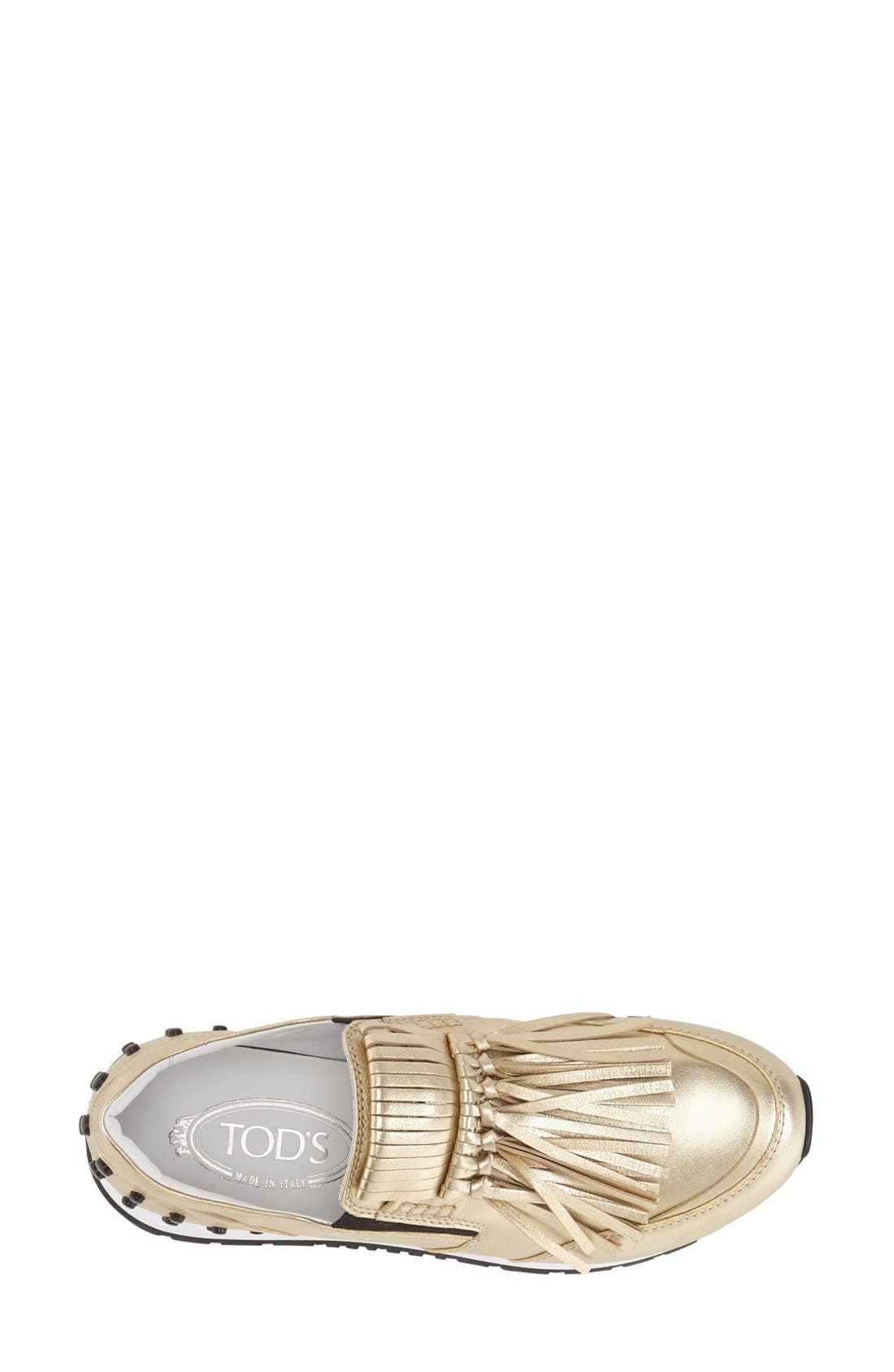 Tod's Fringe Loafer Sneaker, Alternate, color, 