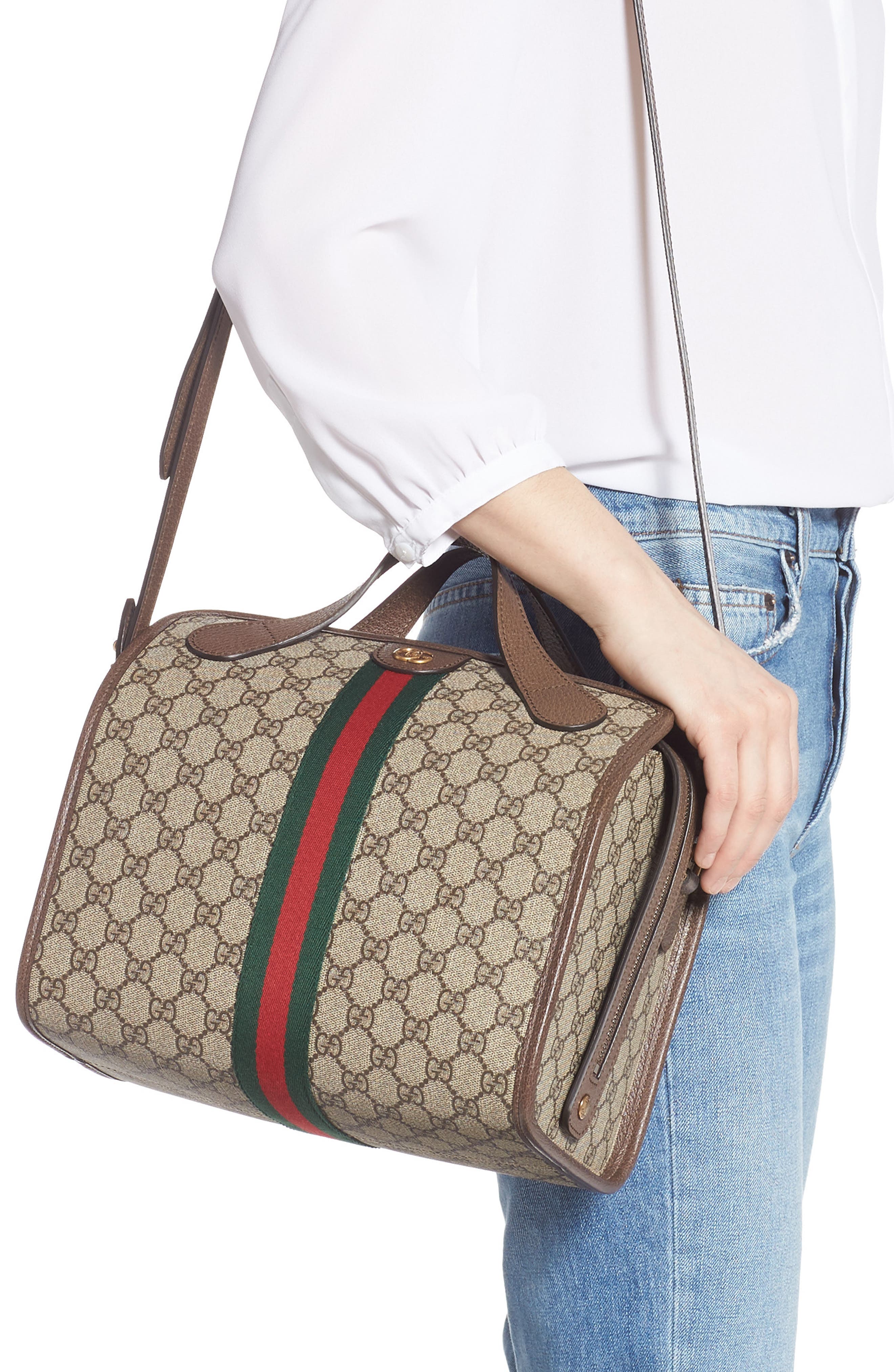 Gucci Small Leather Duffle Bag, Alternate, color, 