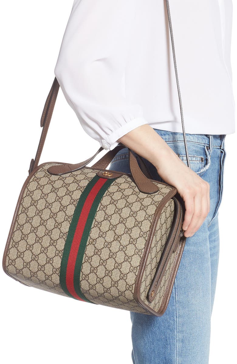 Gucci Small Leather Duffle Bag, Alternate, color,