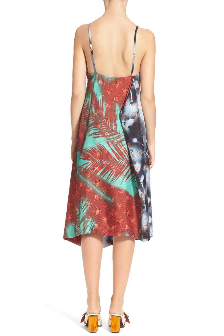 'Clemente' Print Silk Slipdress, Alternate, color, ROSES/ PALM MIX