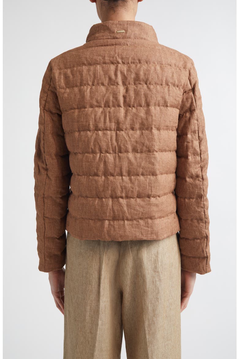 New Linen Quilted Down Jacket, Alternate, color, 2240 TOBACCO