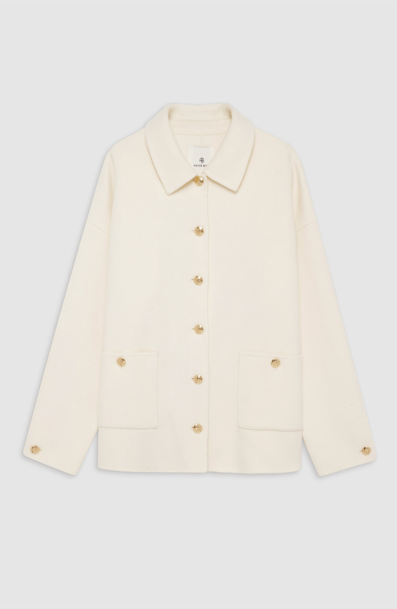 ANINE BING Luca Cashmere BlendJacket, Alternate, color, Ivory