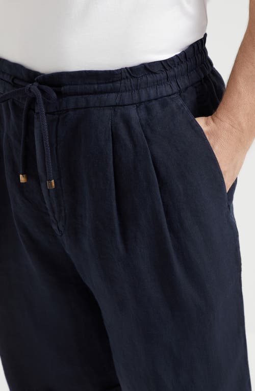 Brunello Cucinelli Bermuda Shorts With Drawstring In Navy Blue