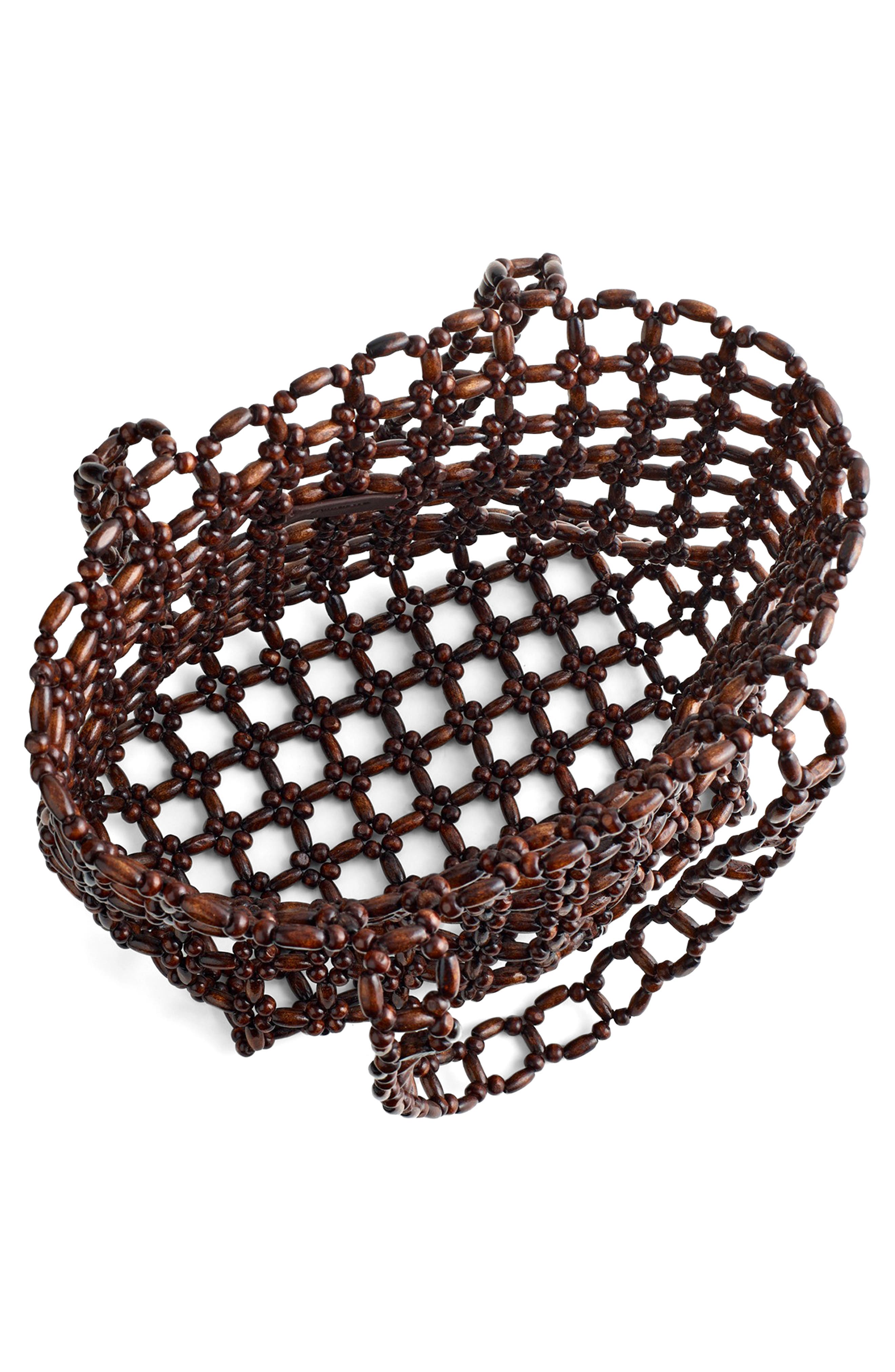 Madewell Wood Beaded Tote, Alternate, color, Stained Bead Multi