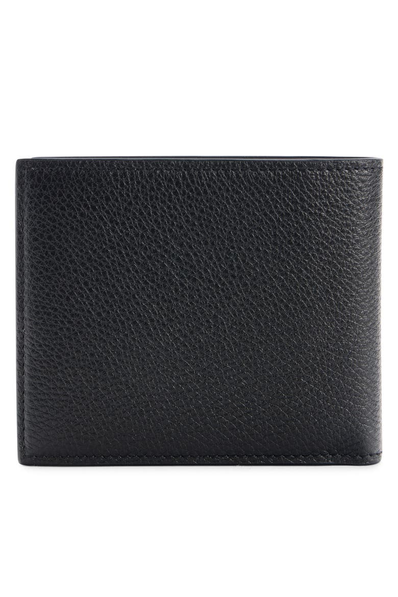 Calfskin Leather Bifold Wallet, Alternate, color, BLACK