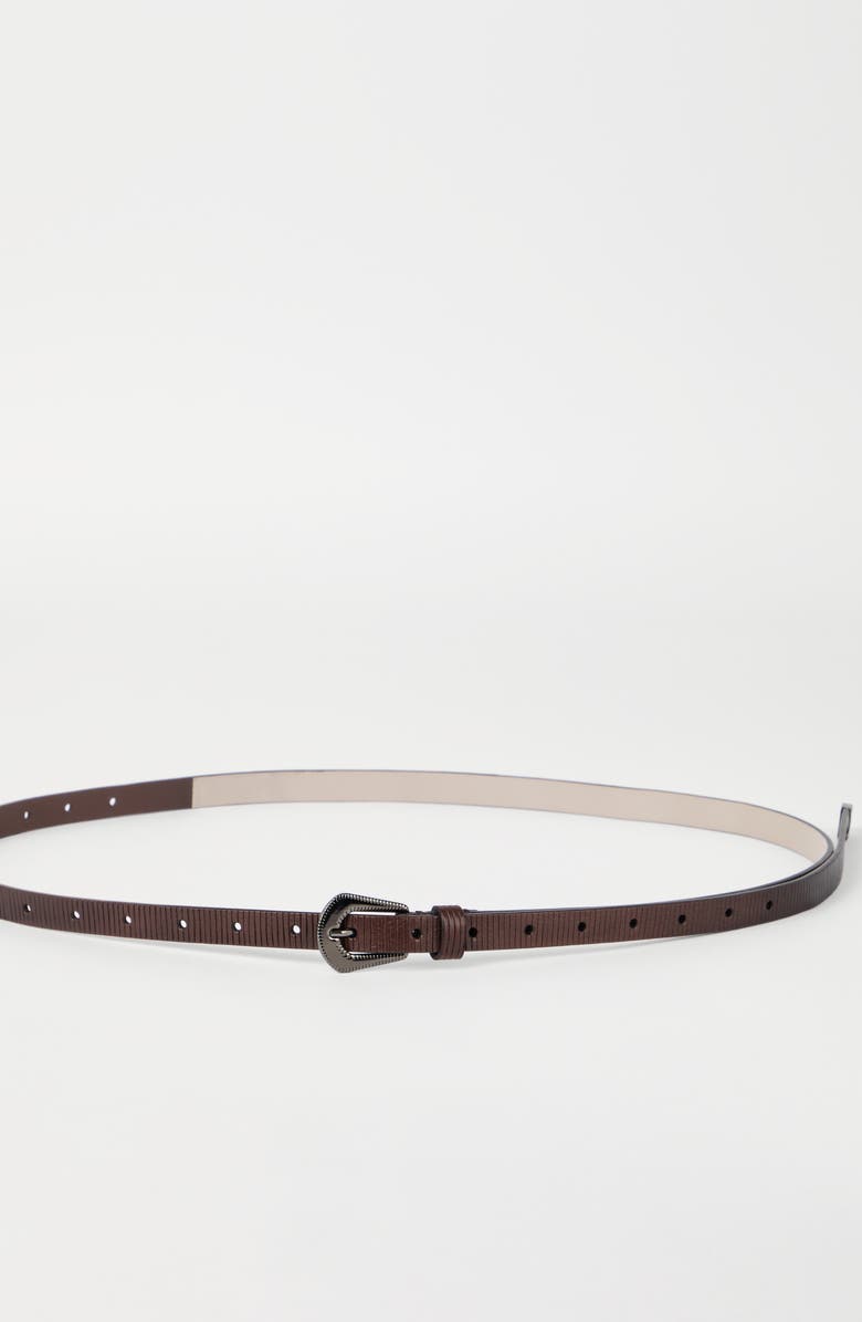 Brunello Cucinelli Carved leather belt, Alternate, color, Cocoa