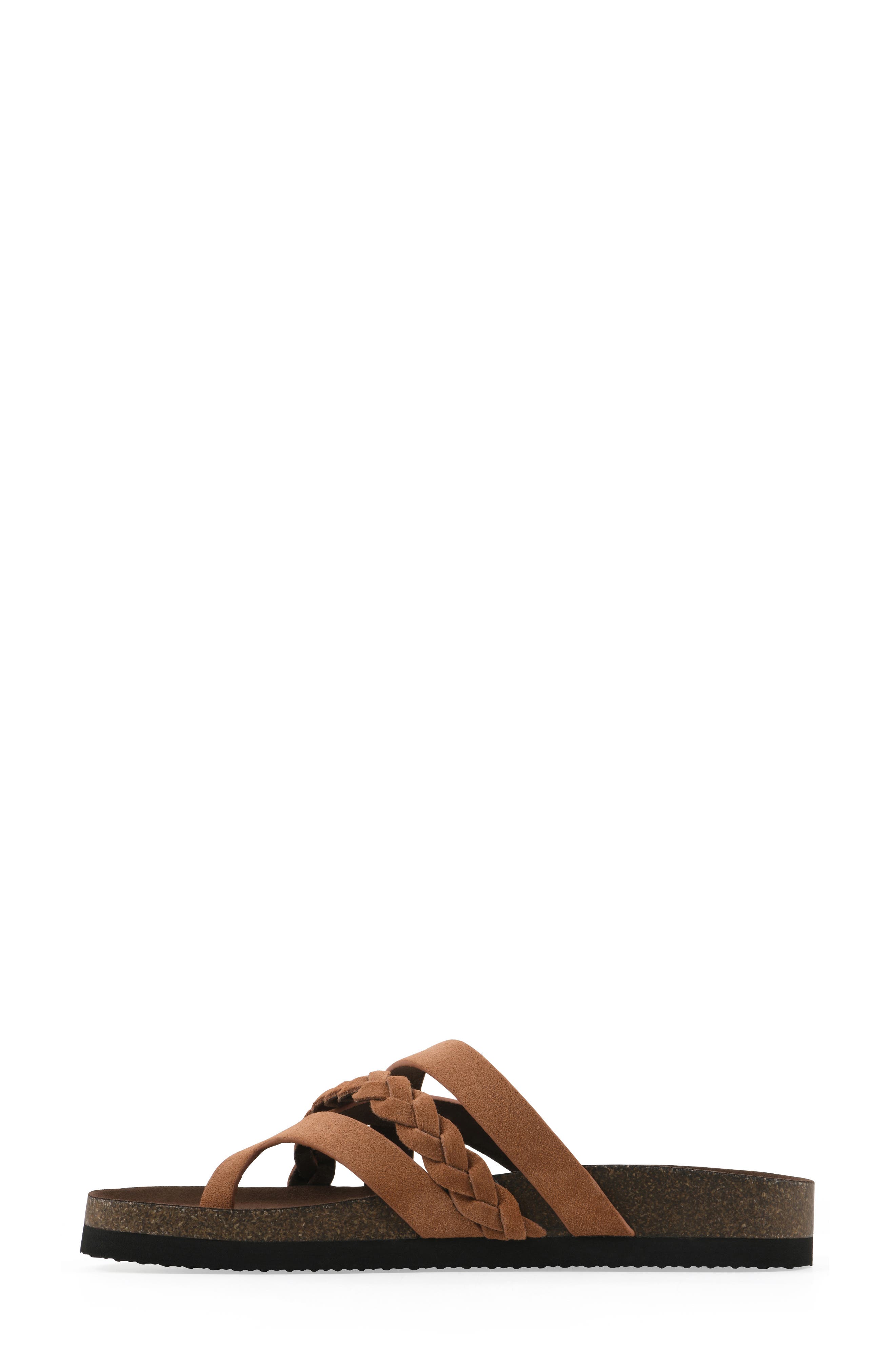 Halogen Slide Sandal, Alternate, color, PEACH COBBLER/ SUEDE