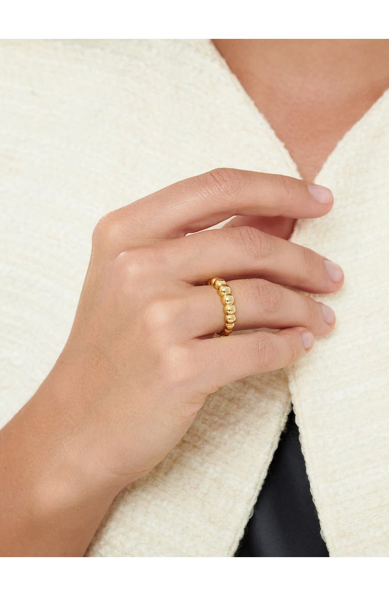 DEVATA Beaded Ball Ring in Gold Plated Sterling Silver, Alternate, color, Yellow Gold