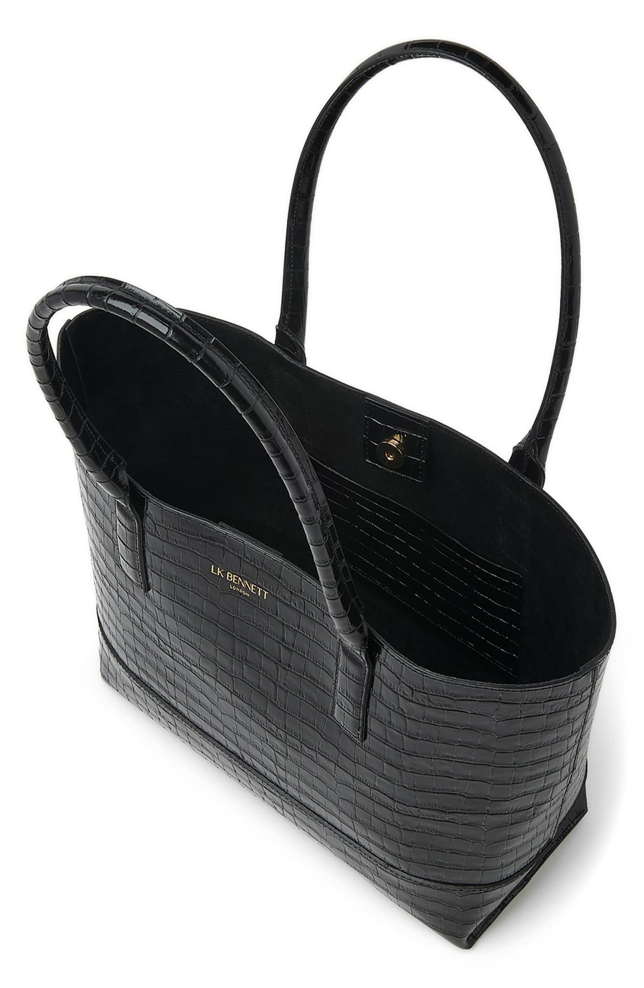 LK Bennett Lacey Croc Texture Tote, Alternate, color, 