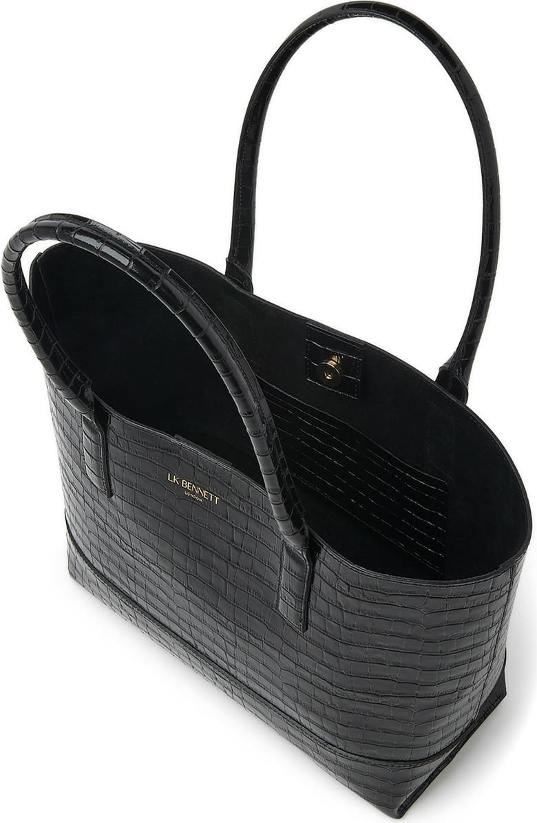 LK Bennett Lacey Croc Texture Tote, Alternate, color,