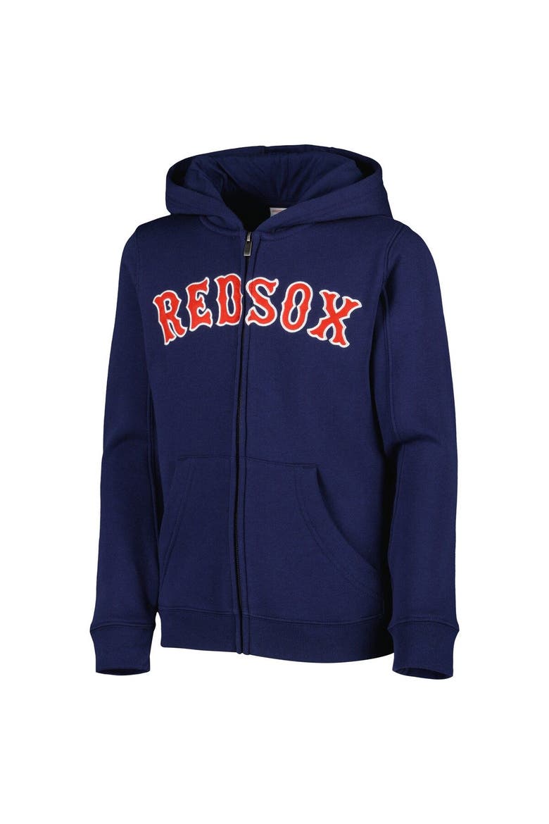 Youth Navy Boston Red Sox Wordmark Full-Zip Fleece Hoodie, Alternate, color, Navy