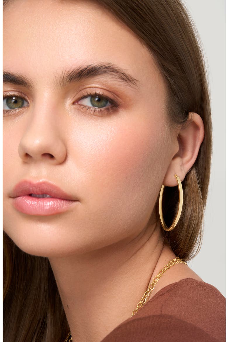 14K Gold Medium Square Tube Hoop Earrings (Nordstrom Exclusive), Alternate, color, 14K YELLOW GOLD