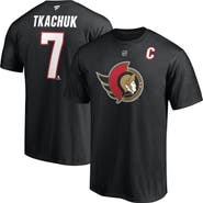 FANATICS Men's Fanatics Branded Brady Tkachuk Black Ottawa Senators Authentic Stack Name & Number T-Shirt