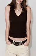 MANGO V-Neck Fine Knit Top