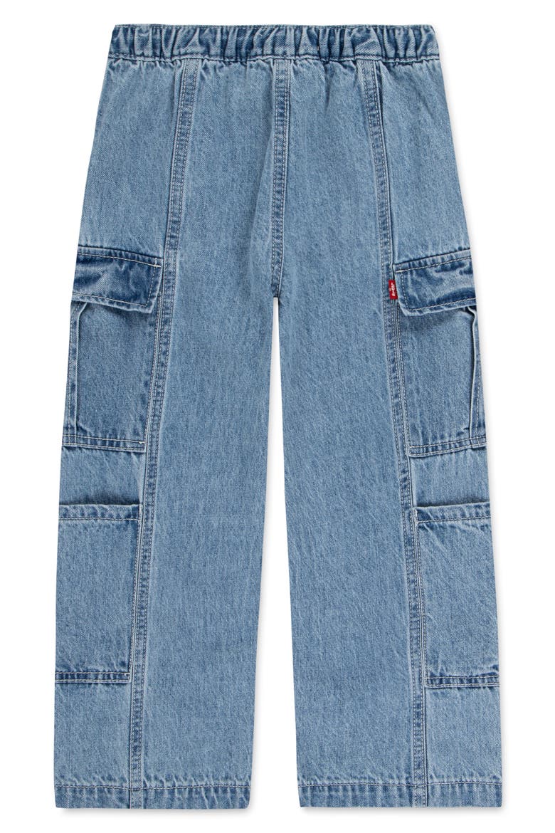 Kids' Wide Leg Parachute Cargo Jeans, Alternate, color, FULLY BAKED