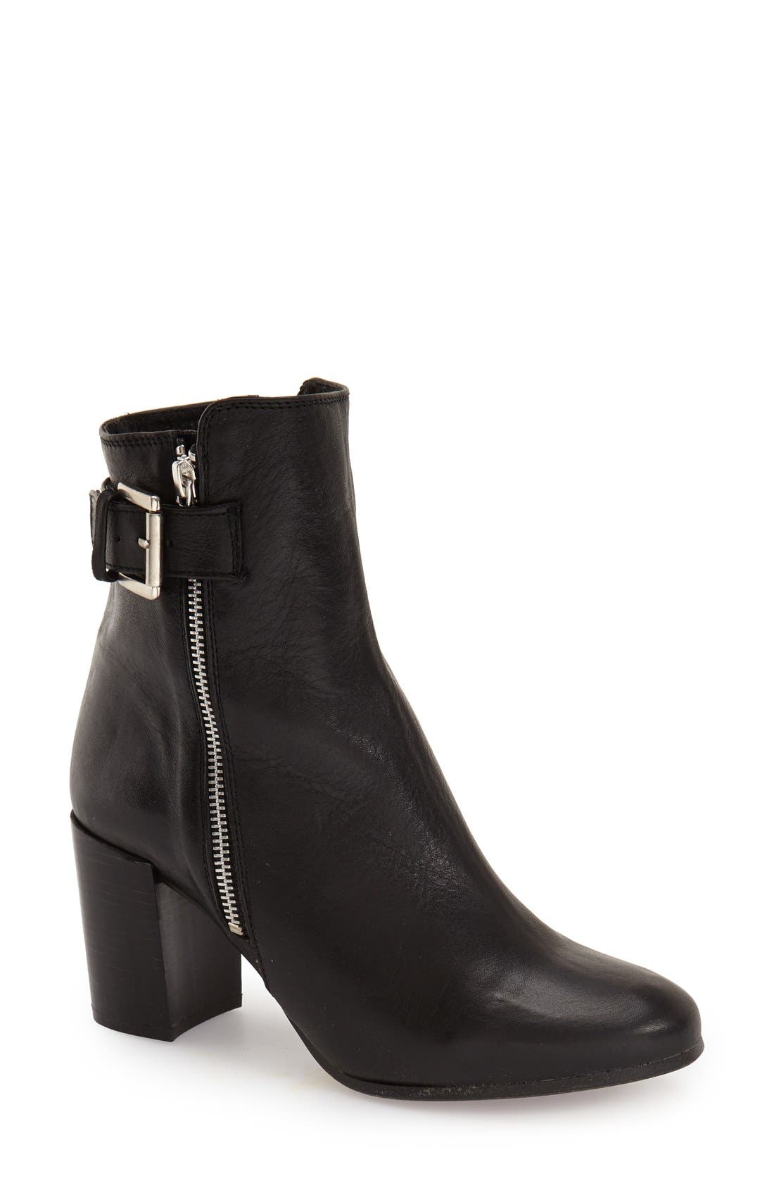 Topshop 'Mega Buckle' Bootie, Main, color, 