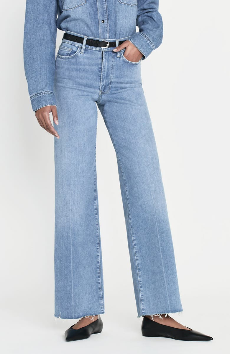 FRAME Le Slim Raw Fray Hem Palazzo Jeans, Main, color, 
