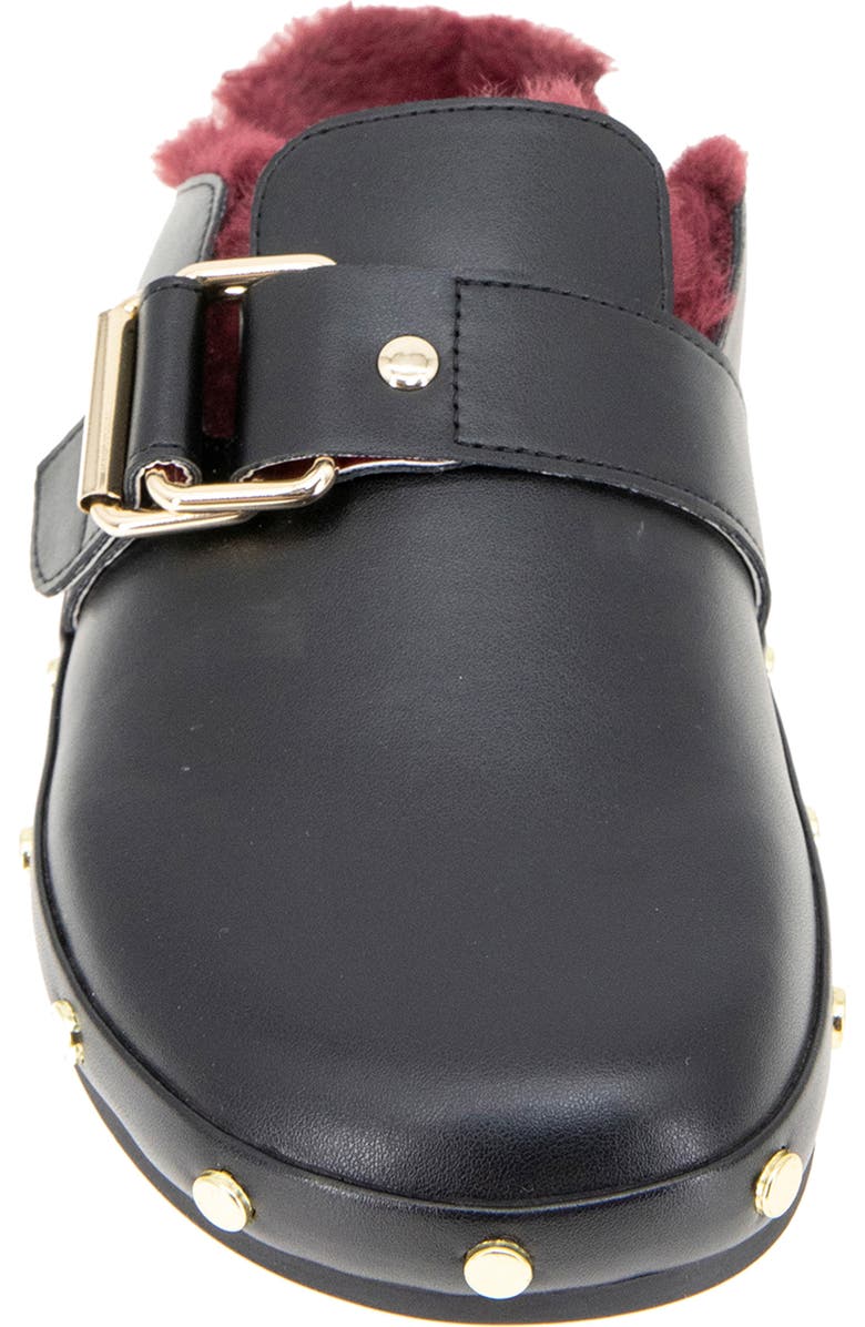 BCBGeneration Haisley Clog, Alternate, color, Black Faux Fur