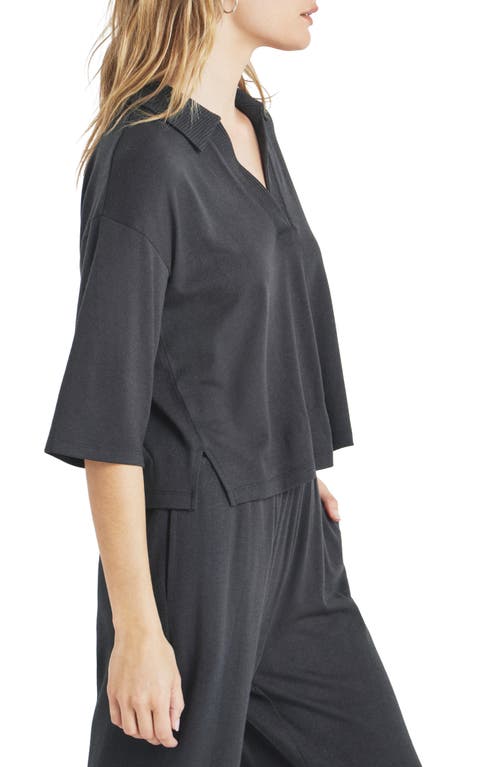 Splendid Brooke Johnny Collar Top In Gray