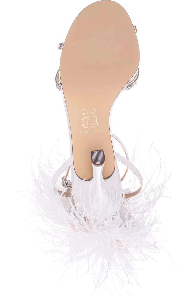 Nina Demi Faux Feather Ankle Strap Sandal, Alternate, color,