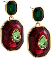 BY ADINA EDEN Fancy Pear Octagon Drop Stud Earring