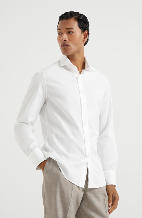 Brunello Cucinelli Buttoned-up Linen Shirt In White