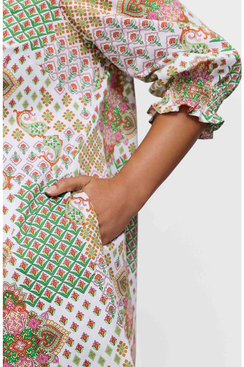 Alicia Patchwork Shift Dress, Alternate, color, GREEN MULTI