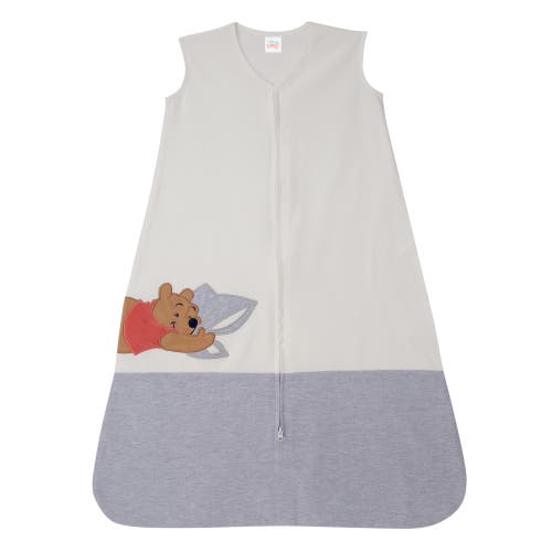 Lambs & Ivy Disney Baby Winnie The Pooh Appliqued Cotton Wearable Blanket In Gray